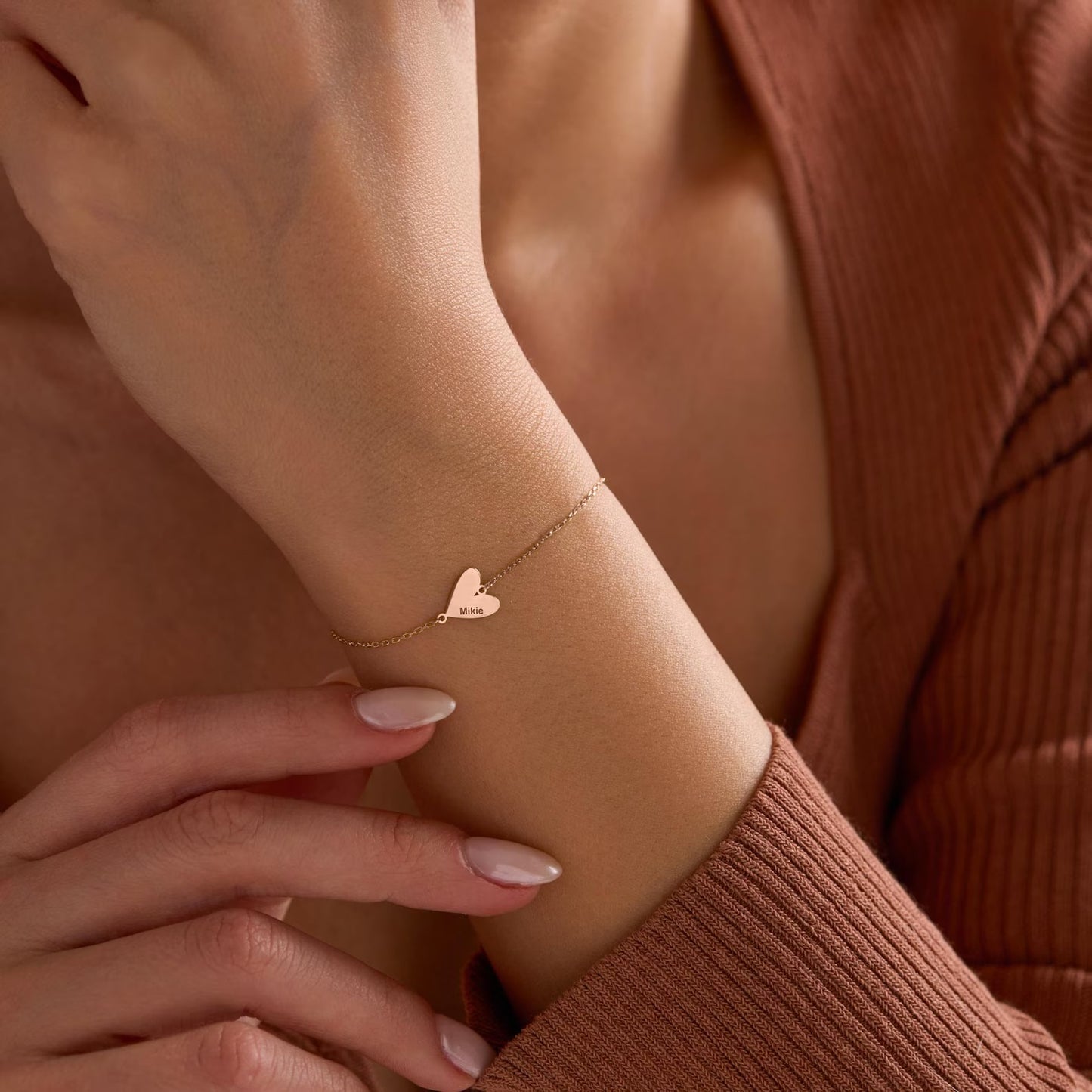 Pulseira de Coração com Gravação Personalizada
