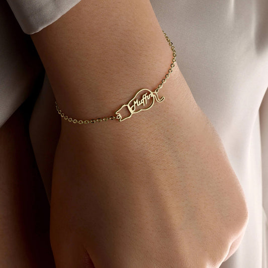 Pulseira com Nome de Gato Personalizada