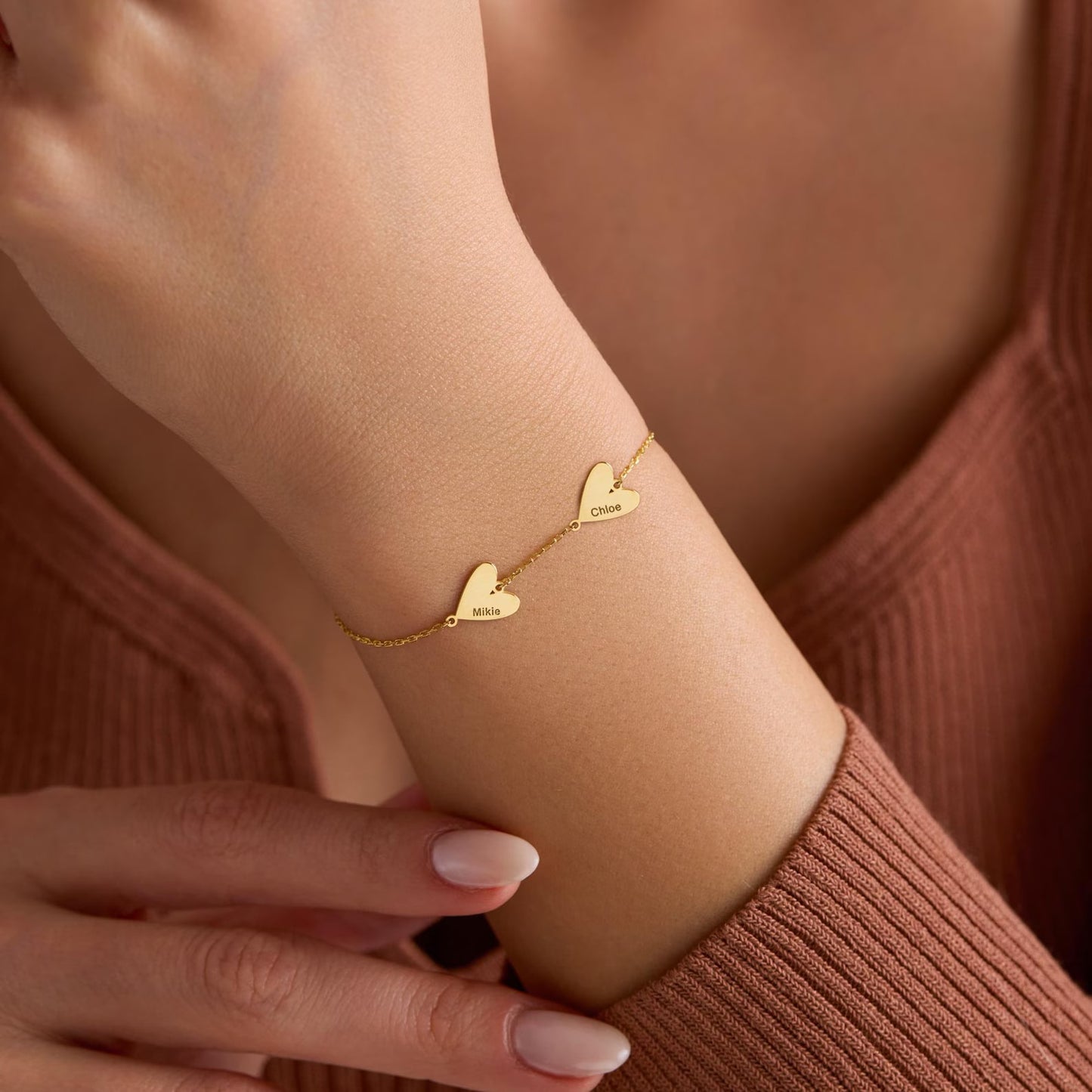 Pulseira de Coração com Gravação Personalizada