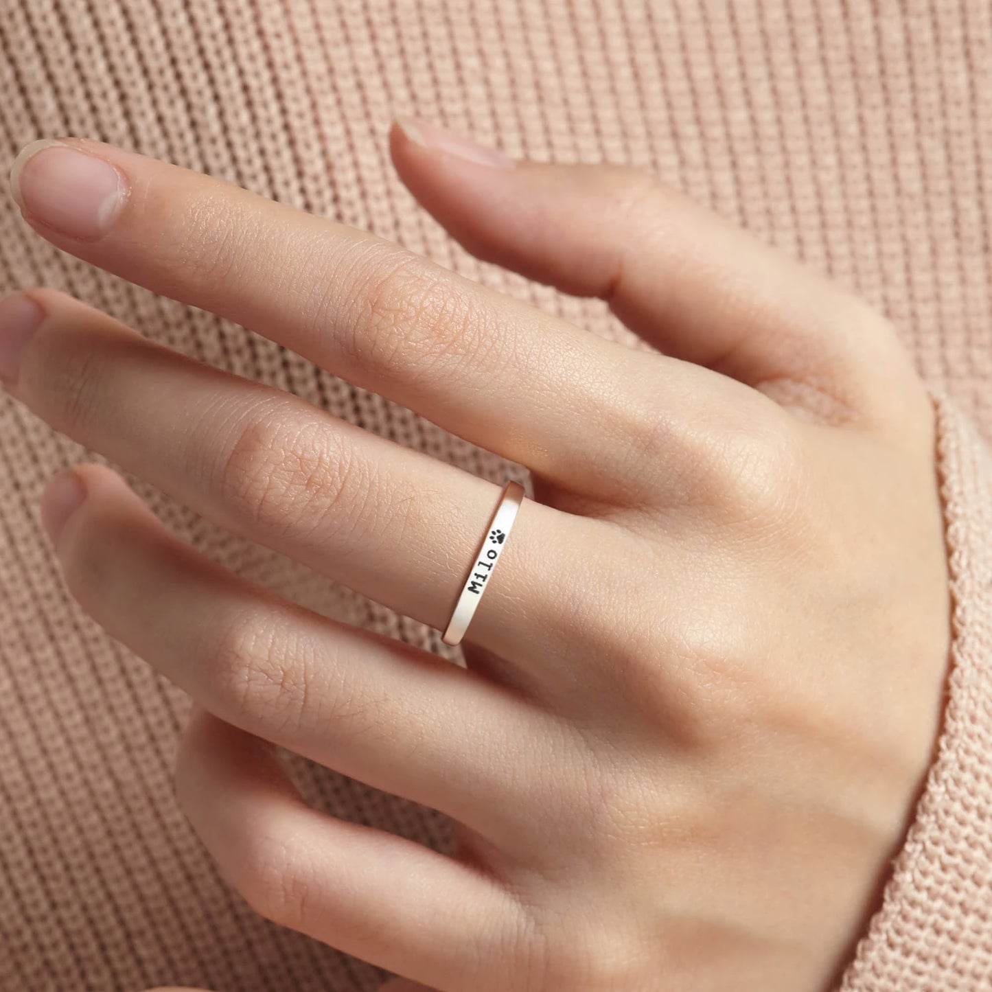 Anel com Nome de Animal de Estimação Personalizado