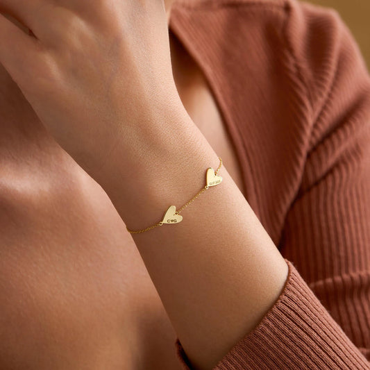 Pulseira de Coração com Gravação Personalizada