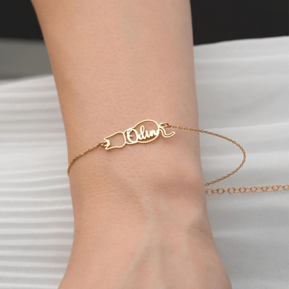 Pulseira com Nome de Gato Personalizada