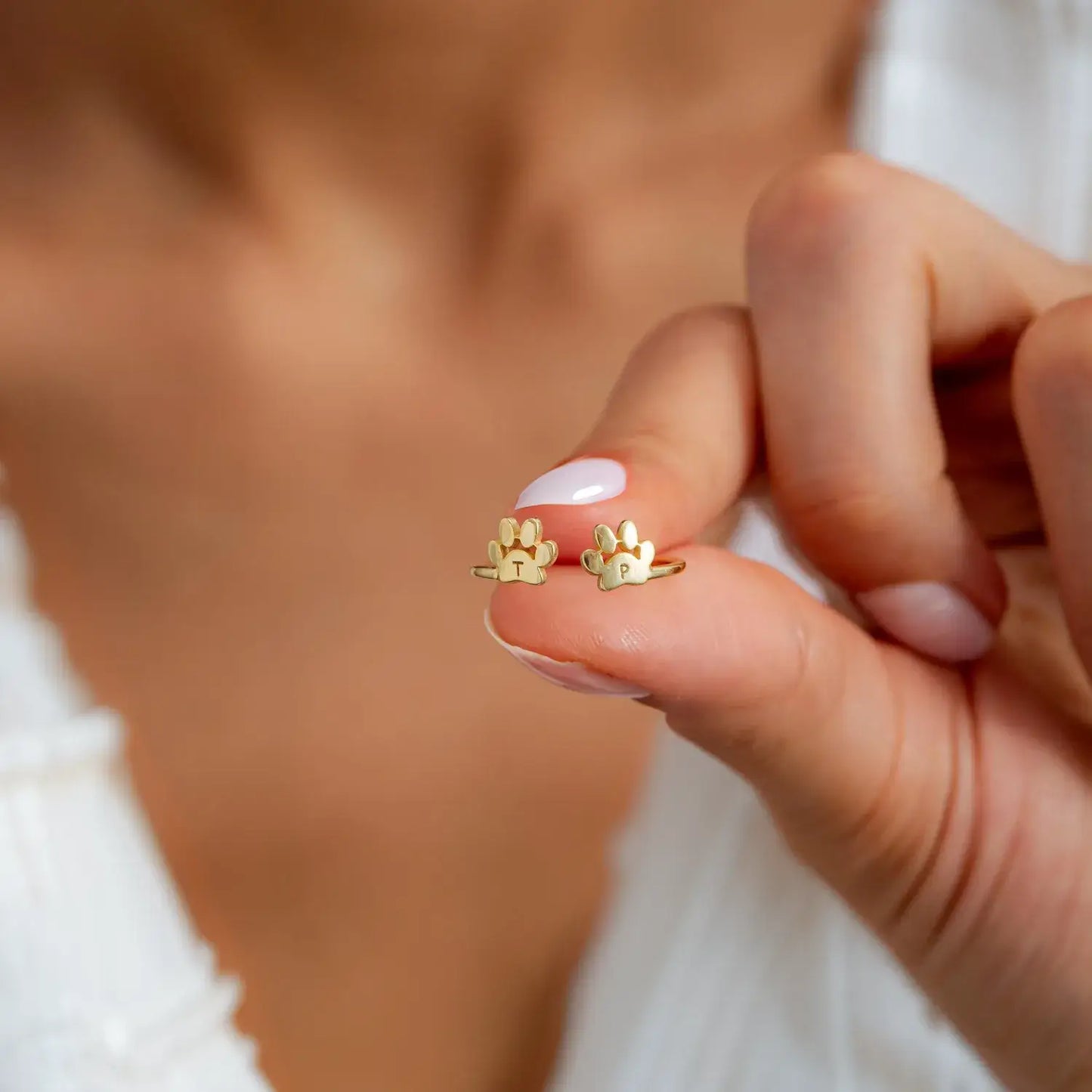 Anel com Inicial de Animal de Estimação Personalizado