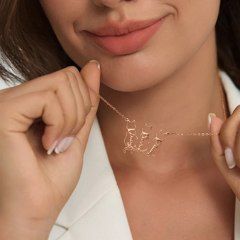 Colar com Nome de Gato Personalizado