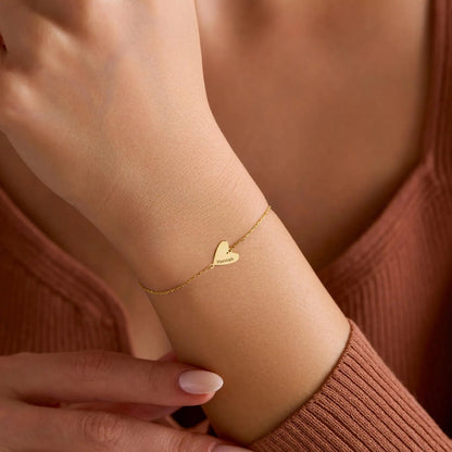 Pulseira de Coração com Gravação Personalizada