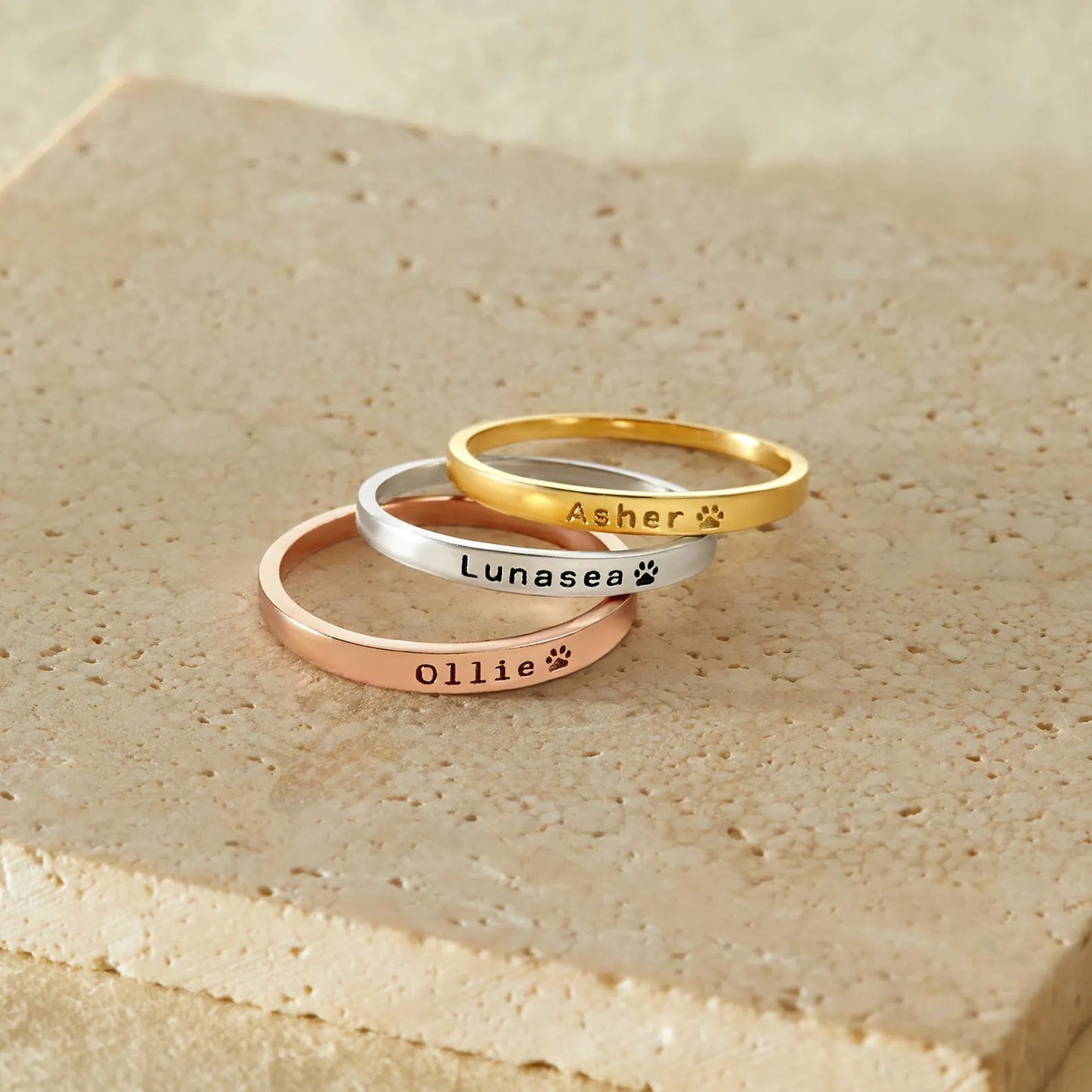 Anel com Nome de Animal de Estimação Personalizado