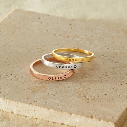 Anel com Nome de Animal de Estimação Personalizado