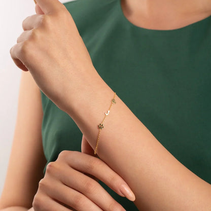 Pulseira de Iniciais Laterais Personalizada