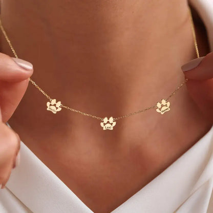 Colar com Nome em Patas Separadas Personalizado