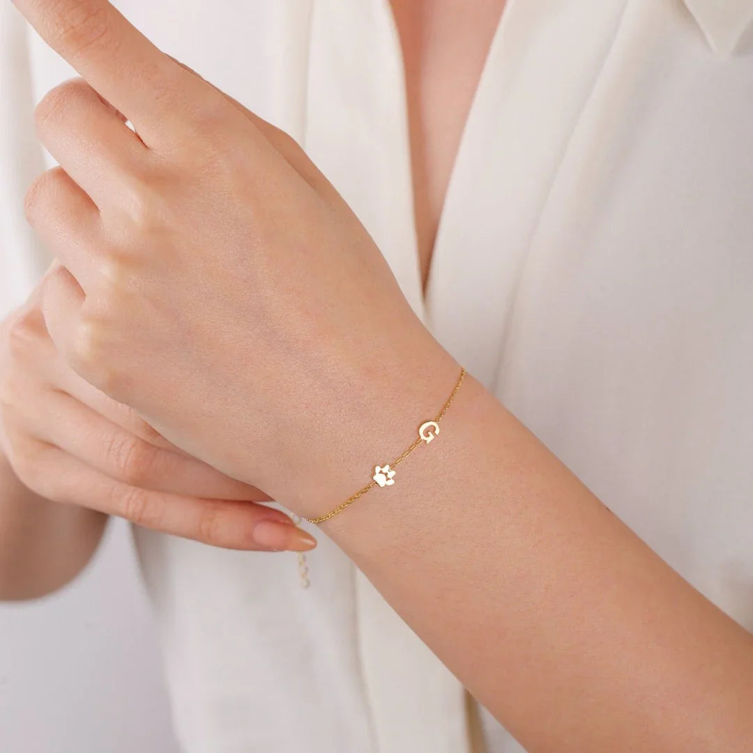 Pulseira de Iniciais Laterais Personalizada