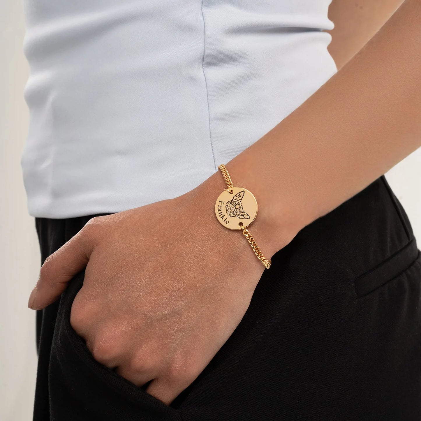 Pulseira com Rosto de Animal Personalizada